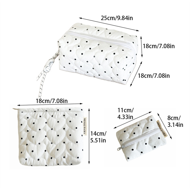 1 pezzo di borsa per il trucco da donna con graziosi pois della serie Simple Immagine6