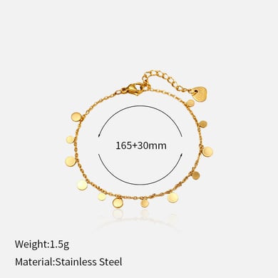 1 Piece Stainless Steel Gold Color Chain Bracelet h5 