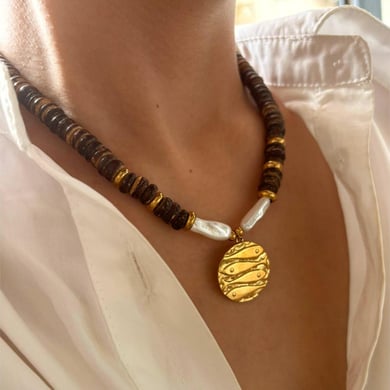 1 Piece Wooden Beads Pendant Necklace h5 Picture4