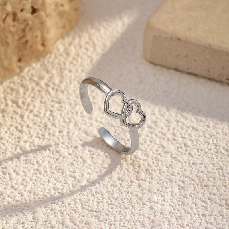 1 Piece Heart Stainless Steel Minimalist Ring Picture3