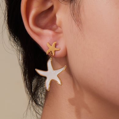 Elegant Shell Heart Stainless Steel Gold Color Women's Jewelry Sets h5 Picture5