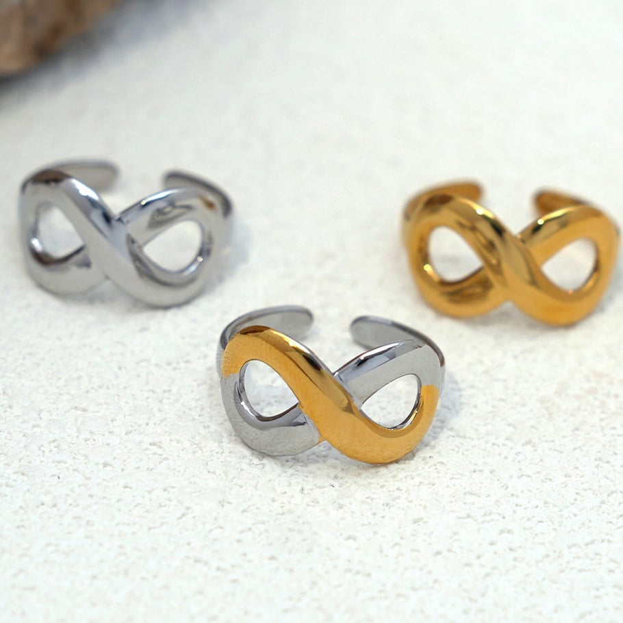 1 Stück lässige Statement-Ringe aus Edelstahl mit unregelmäßiger Form für Damen Bild4