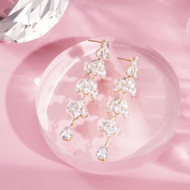 1 Pair Festive Series Flower Tassel Dangle Earrings h5 