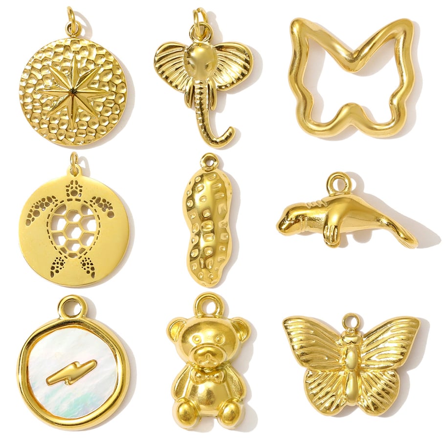Pendentif papillon romantique en acier inoxydable couleur or pour femme, 1 pièce Image5