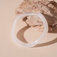 Weißes geometrisches Acrylarmband 
