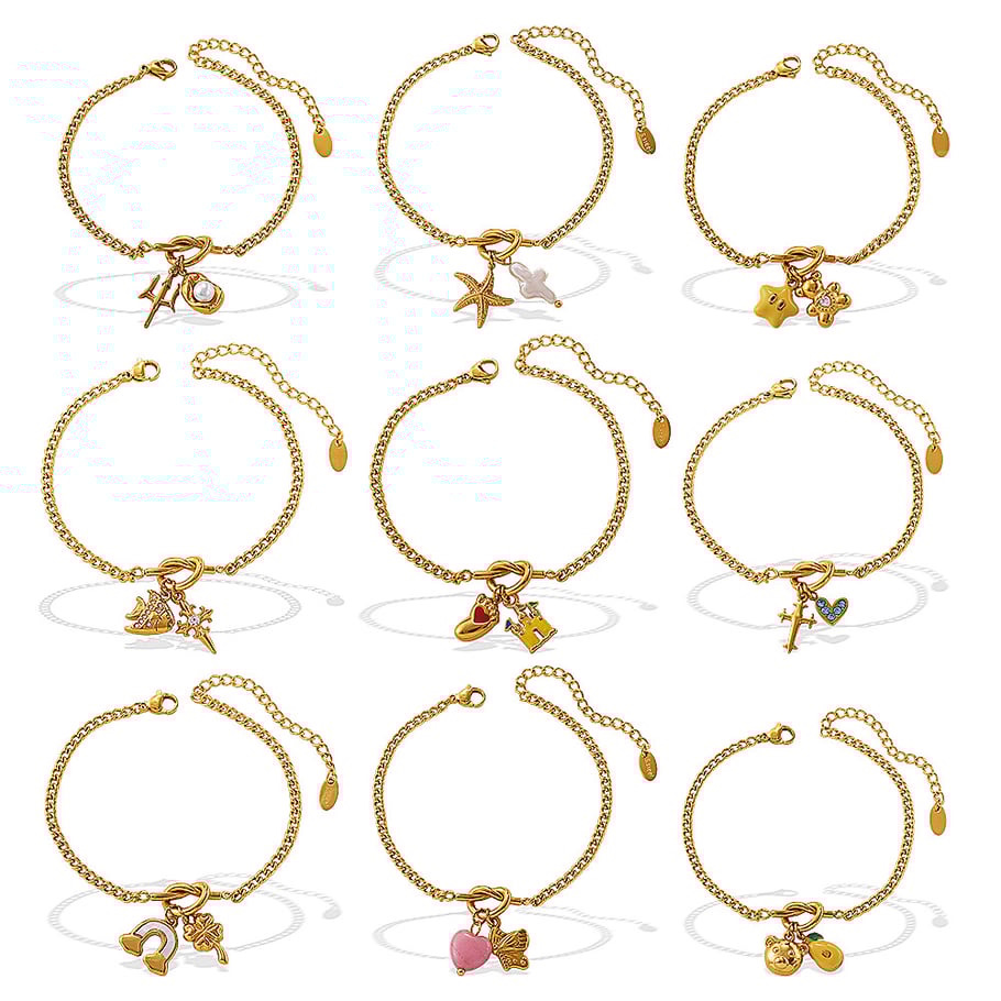1 Piece Stainless Steel Gold Color DIY Charm Bracelet h5Picture4