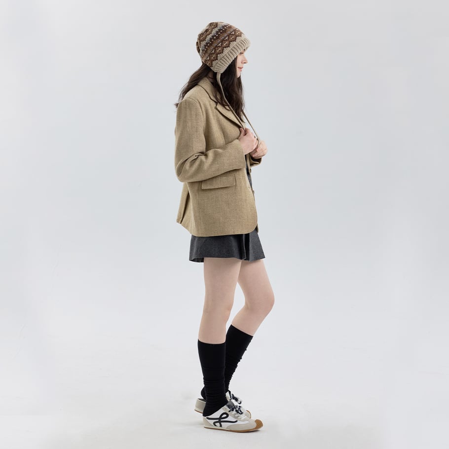 Chapeau pour femme en polyester tissé Fair Isle, série classique, 1 pièce Image3
