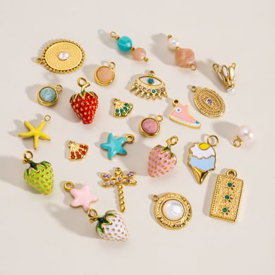 1 Piece 3D Strawberries Starfish  Stainless Steel   Gold Color  Women's Pendants h5 Picture2