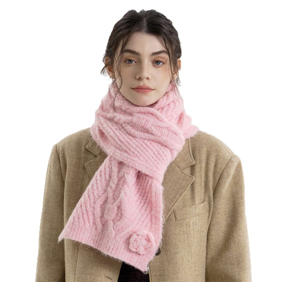 1 Stück wunderschöne Blumen-Winterschals aus Polyester für Damen h5Bild5