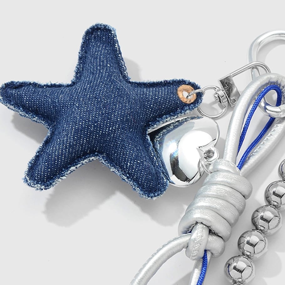 1 stuk Denimn Star Heart Bag Charm Afbeelding4