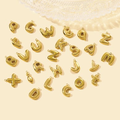 Pendentif pour femme en acier inoxydable couleur or avec lettre classique, 1 pièce h5 Image3