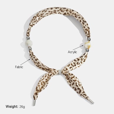 1 Piece Retro Leopard Print Fabric Scarf Necklace h5 Picture2