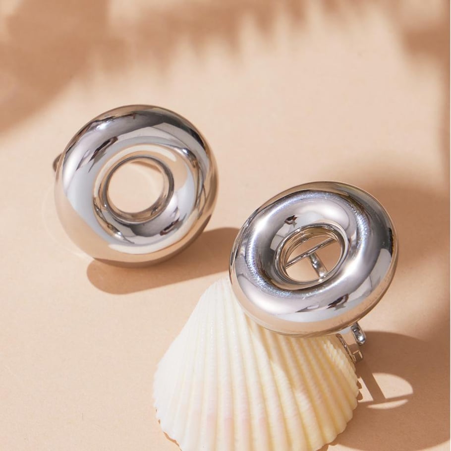 1 Piece Sleek Circle Stainless Steel Gold Color Statement Rings Picture6