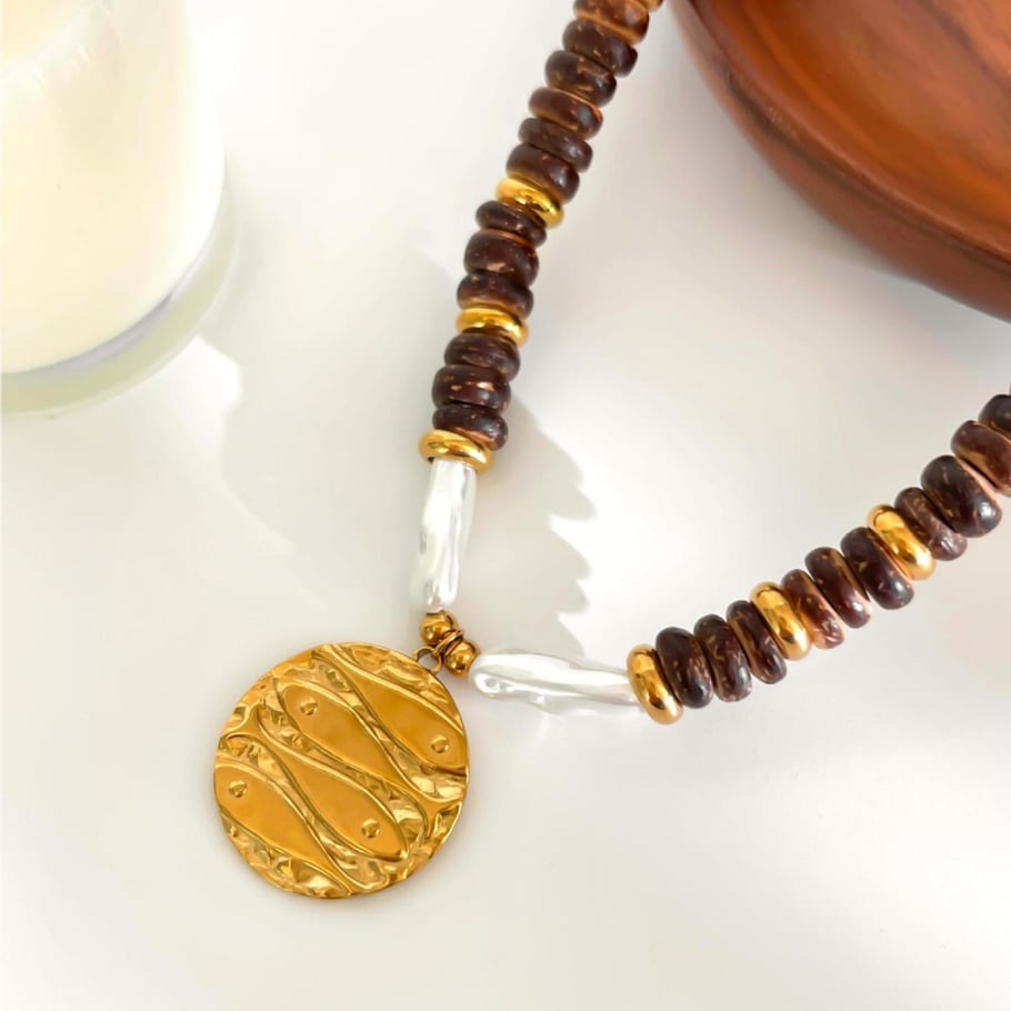 1 Piece Wooden Beads Pendant Necklace Picture5