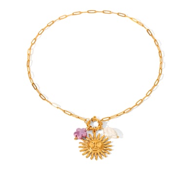 1 Piece Sun Stainless Steel Gold Color Pendant Necklace h5 
