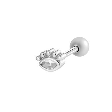 1 Adet Şeytan Gözü Bakır Altın Rengi Zirkonyum Piercing Küpe h5 