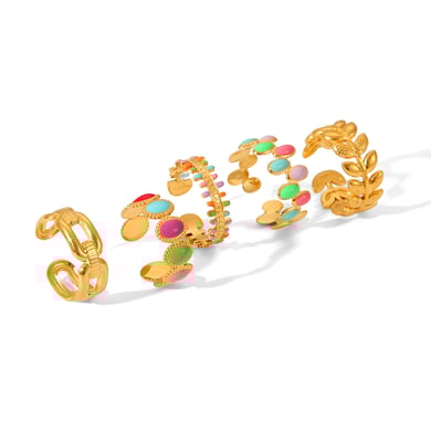 1 Piece Daily Irregular Shape Stainless Steel  Gold Color Women‘s Statement Rings h5 Picture5