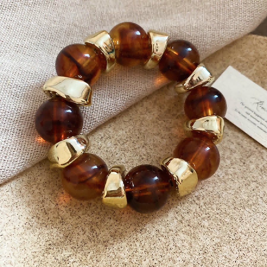 1 Piece Retro Beads Gradient Color Acrylic Beaded Bracelet h5Picture4
