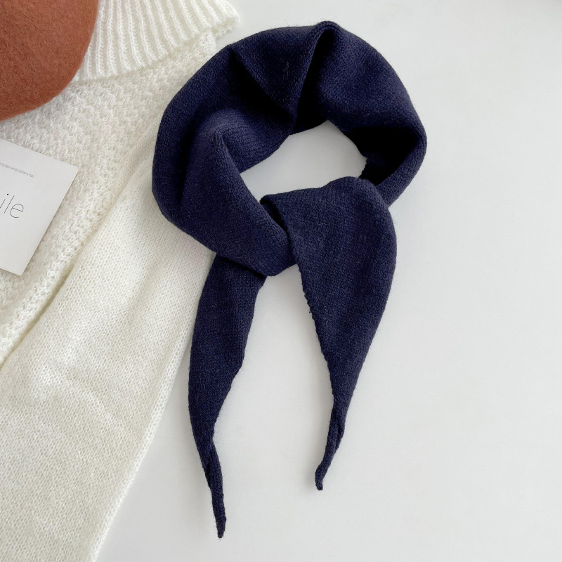 Bandana d&#39;hiver simple en polyester de couleur unie pour femme, 1 pièce 