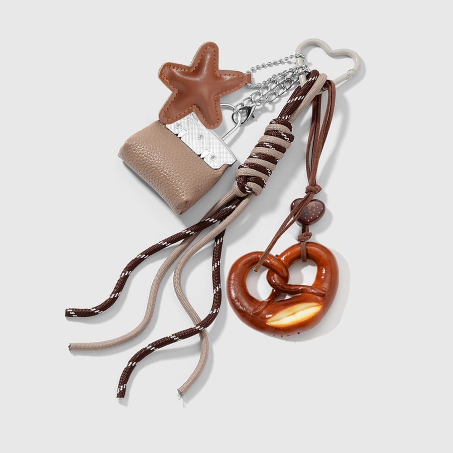 1 Stück Leder-Stern-Schokoladen-Taschenanhänger Bild5