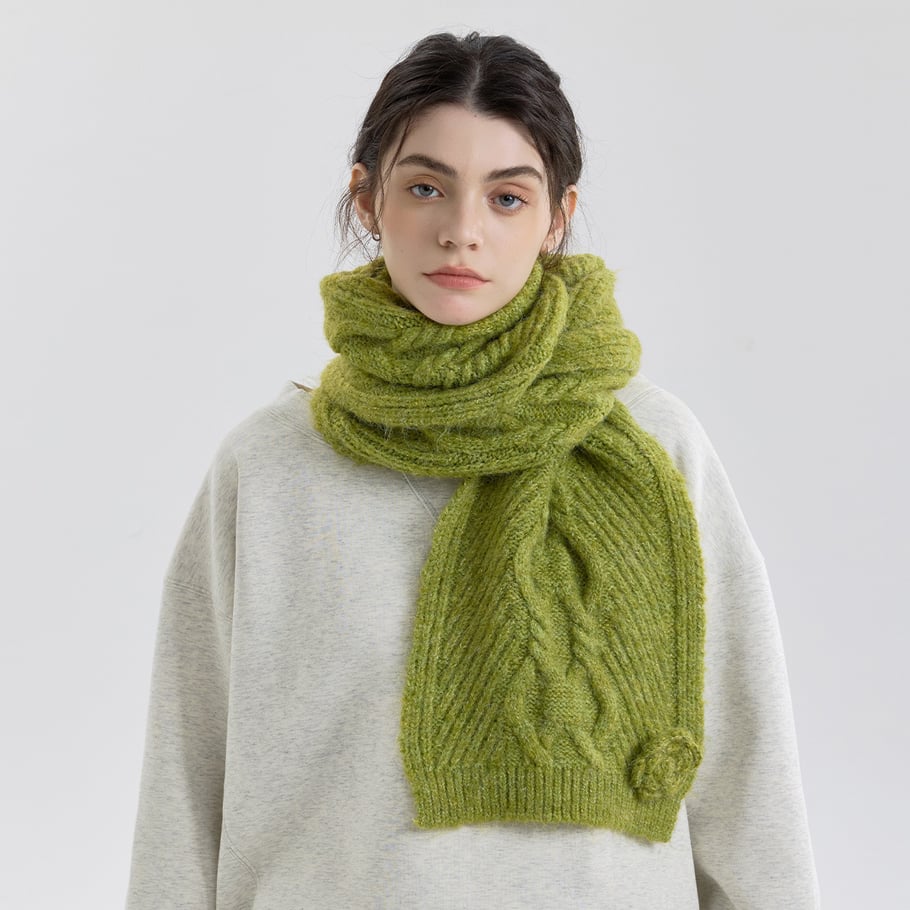 1 écharpe d&#39;hiver en polyester à fleurs magnifiques pour femme 