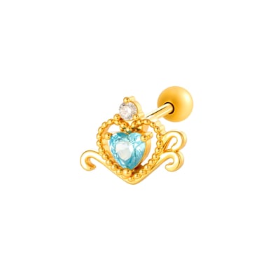 1 stuk hart koper goud kleur zirkoon piercing oorbel h5 