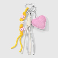 1 roze hart sleutelhanger 