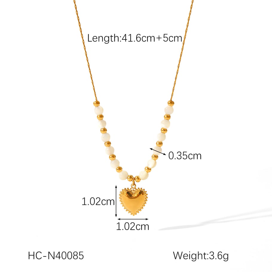 1 Piece Simple  Heart Stainless Steel   Gold Color  Women's Pendant Necklaces Picture2