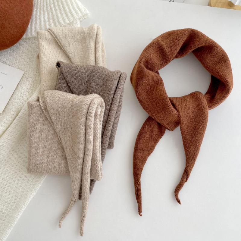 Bandana d'hiver simple en polyester de couleur unie pour femme, 1 pièce h5Image2