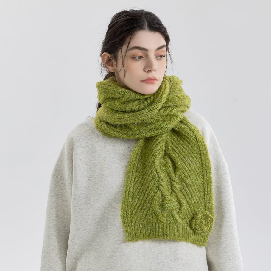 1 écharpe d&#39;hiver en polyester à fleurs magnifiques pour femme Image2