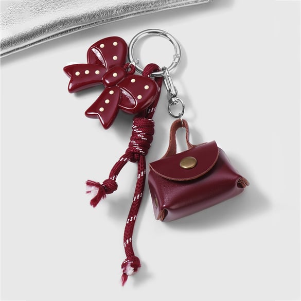 1 Stück Retro-Taschenanhänger aus Acryl mit Schleife und Knoten 2