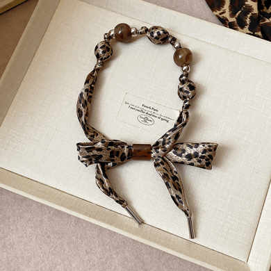 Collier foulard en tissu imprimé léopard rétro 1 pièce h5 Image2
