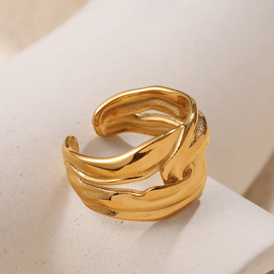 1 Stück Kreis Edelstahl Gold Farbe Minimalist Ring h5Bild2