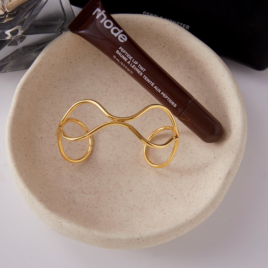 1 Piece Daily Curve Stainless Steel Gold Color Women's Cuff Bracelets Picture5