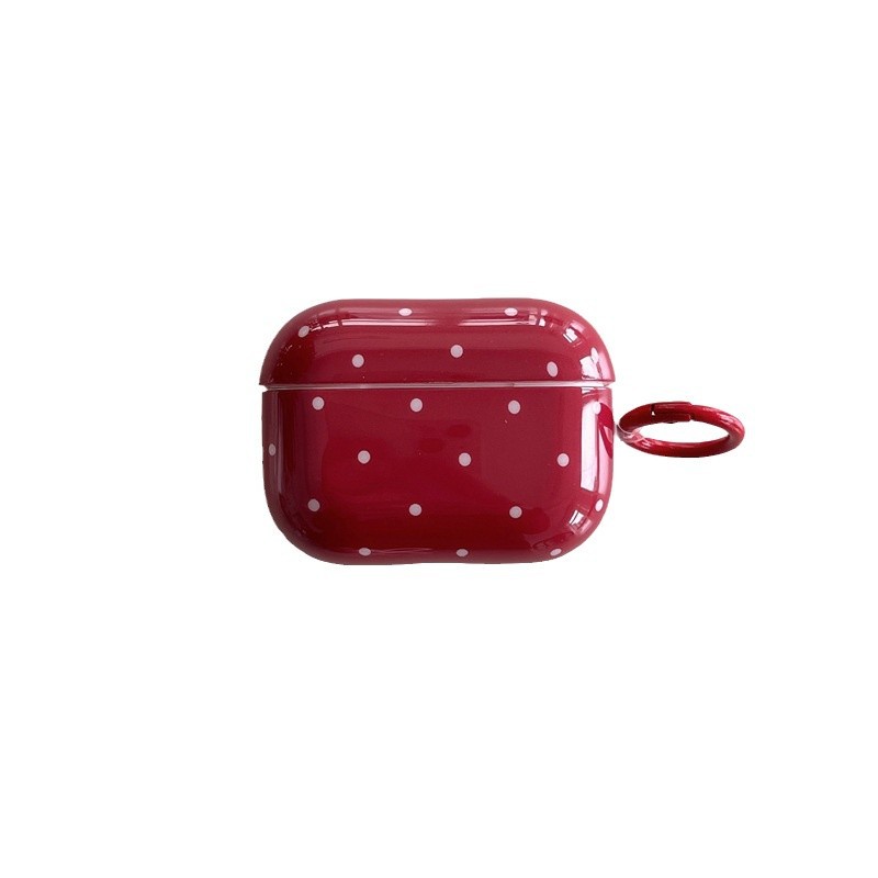 Custodia per auricolari da donna vintage a pois bordeaux, 1 pezzo Immagine4