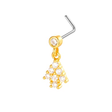 1 pièce de piercing de nez en zircon couleur cuivre doré h5 