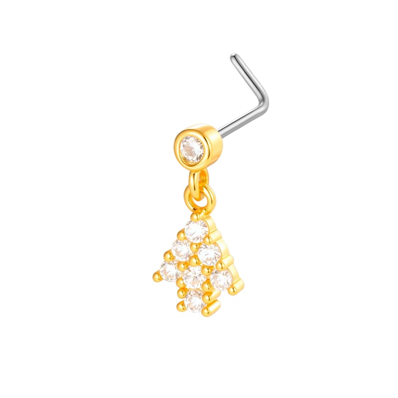 1 pièce de piercing de nez en zircon couleur cuivre doré 