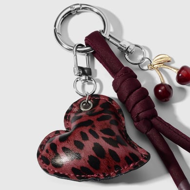 1 Piece Leather Heart Leopard Print Bag Charm h5 Picture4