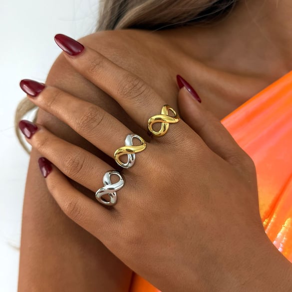 1 stuk casual onregelmatige vorm roestvrijstalen statement ringen voor dames 2