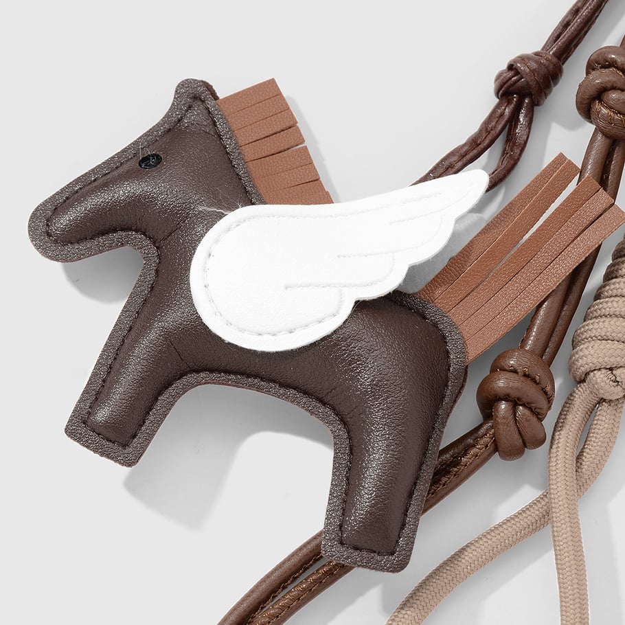 1 stuk leren vliegend paard tasbedel Afbeelding4