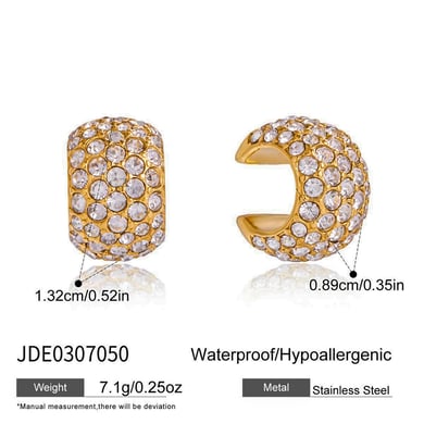1 Stück vielseitige Ohrmanschetten aus Edelstahl mit goldfarbenem Zirkonia für Damen h5 Bild2