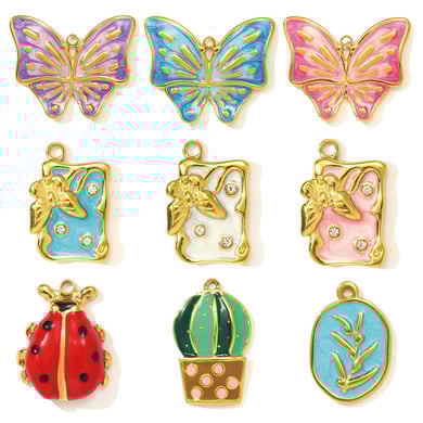 Pendentif papillon radieux en acier inoxydable couleur or pour femme, 1 pièce h5 Image5