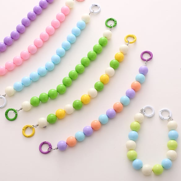 1 cadena para teléfono con cuentas acrílicas de colores 2