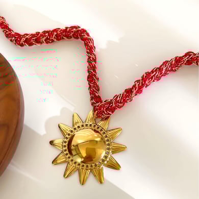 1 stuk Sun roestvrijstalen goudkleurige hangerketting h5 Afbeelding5