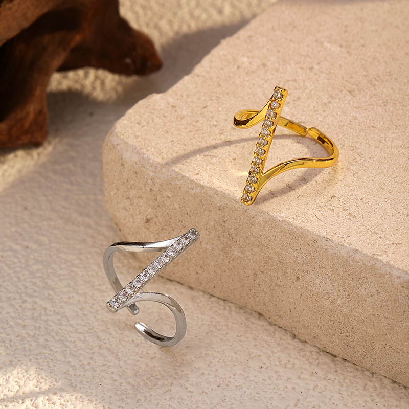 1 Piece Irregular Shape Stainless Steel Gold Color Minimalist Ring h5Picture2