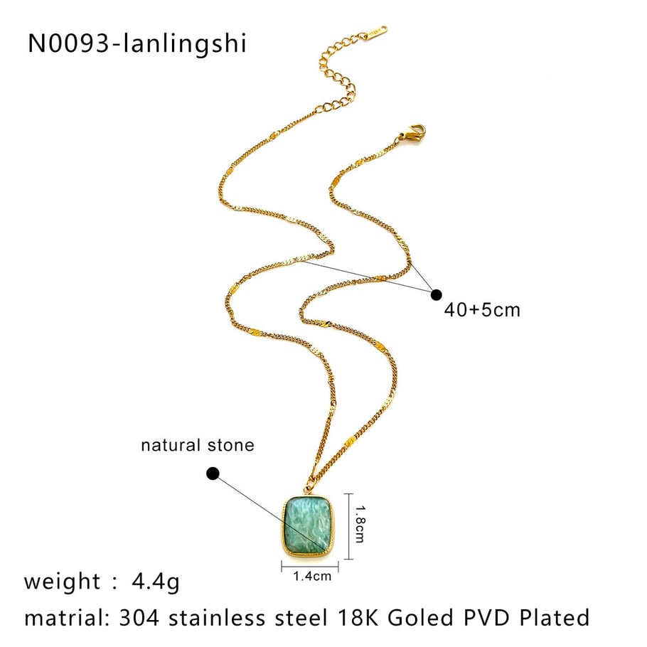 1 Piece Natural Stone Stainless Steel Pendant Necklace Picture2