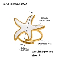 TXA411-Gold Starfish Ring-Size 7 Picture3