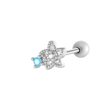 1 Adet Çiçek Bakır Altın Rengi Zirkonyum Piercing Küpe h5 
