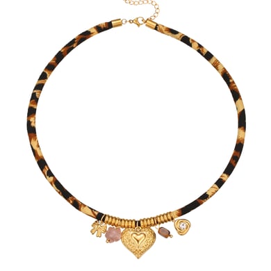 1 Piece Luxurious Flower Heart Sun Leopard Print Stainless Steel  Women's Pendant Necklaces h5 Picture5