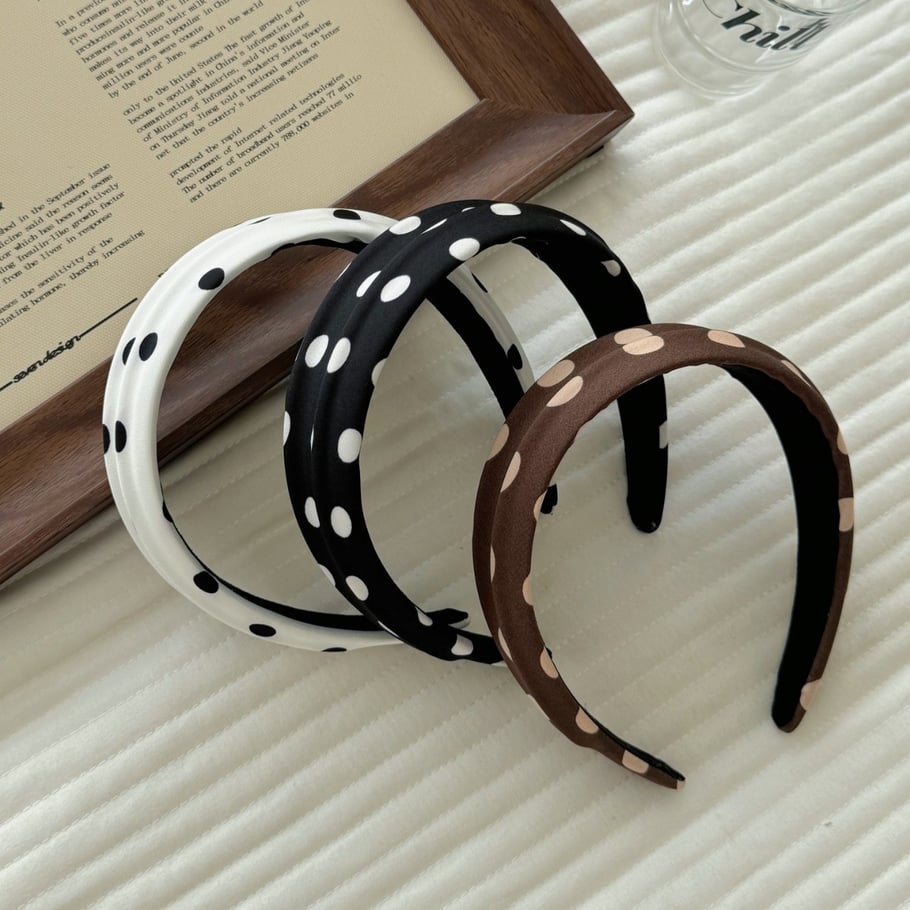 1 Piece Simple Series Elegant Polka Dots Fabric Women's Hair Bands Picture2
